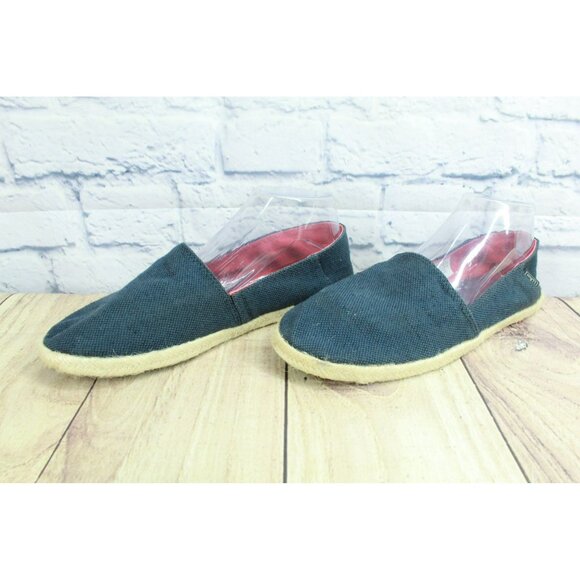 LL Bean Espadrilles Blue Canvas Slip-on Flats Size 9 Medium Hemp Rope - Picture 2 of 9